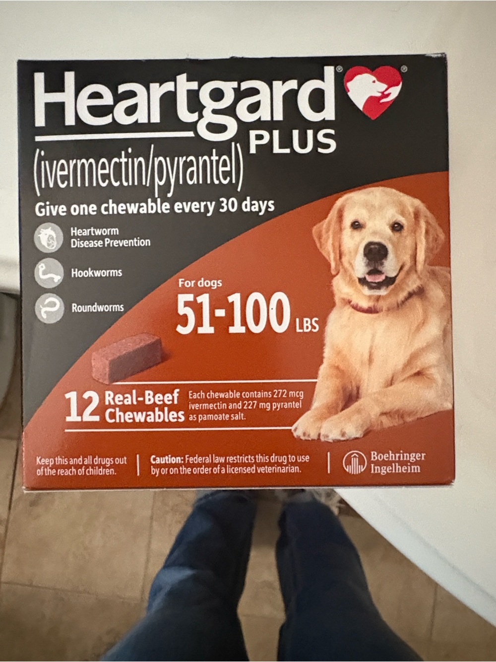 Ivermectin/Pyrantel Chewables for Dogs 51-100 lbs - Brown
